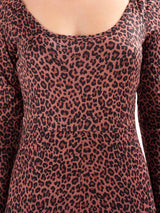 Animal Print Brown Jumpsuit