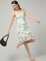Clobug Women Stylish Printed A-line Midi Dress– Trendy Summer Dress