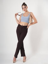 Solid Square Neck Sleeveless Body Fitted Crop Top