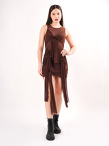 Breathtaking Brown Tie Knot Dress