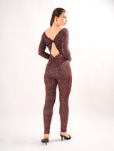 Animal Print Brown Jumpsuit