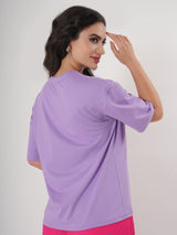 Alphabet Print T- Shirt With Round Neck and Half Sleeve