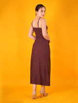 Mauve Front Detail Slit Dress