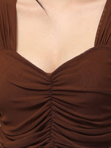 Clobug Women Solid Sweetheart Neck Lycra blend Sleeveless Crop Top