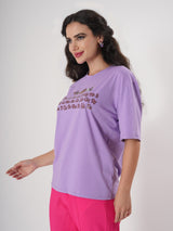 Alphabet Print T- Shirt With Round Neck and Half Sleeve