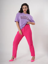 Alphabet Print T- Shirt With Round Neck and Half Sleeve