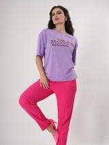 Alphabet Print T- Shirt With Round Neck and Half Sleeve