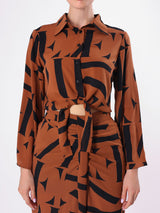 Alphabetic Print Tie Knot & Slit Cord Set