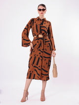 Alphabetic Print Tie Knot & Slit Cord Set