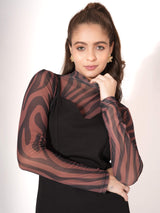 Animal Print Black Bodycon Dress