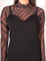 Animal Print Black Bodycon Dress