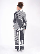 Black Bold Pattern Cordset