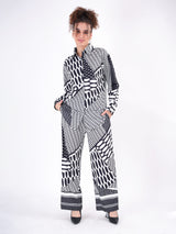 Black Bold Pattern Cordset