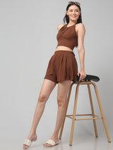 Clobug Stylish Cotton Blend Co-ord Set for Women – Trendy Korean Summer Outfit | Shorts & Top Set For Women