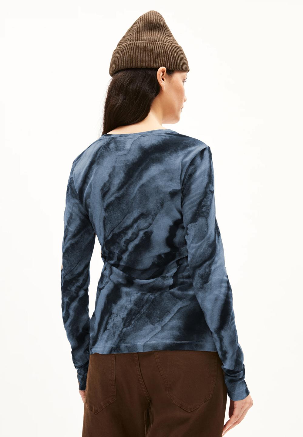 Clobug Women Tie and die Print Full Sleeve Cotton Blend Top