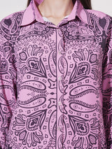 Clobug Women Printed Full Sleeve Crepe Shirt & Pant Co-ord Set