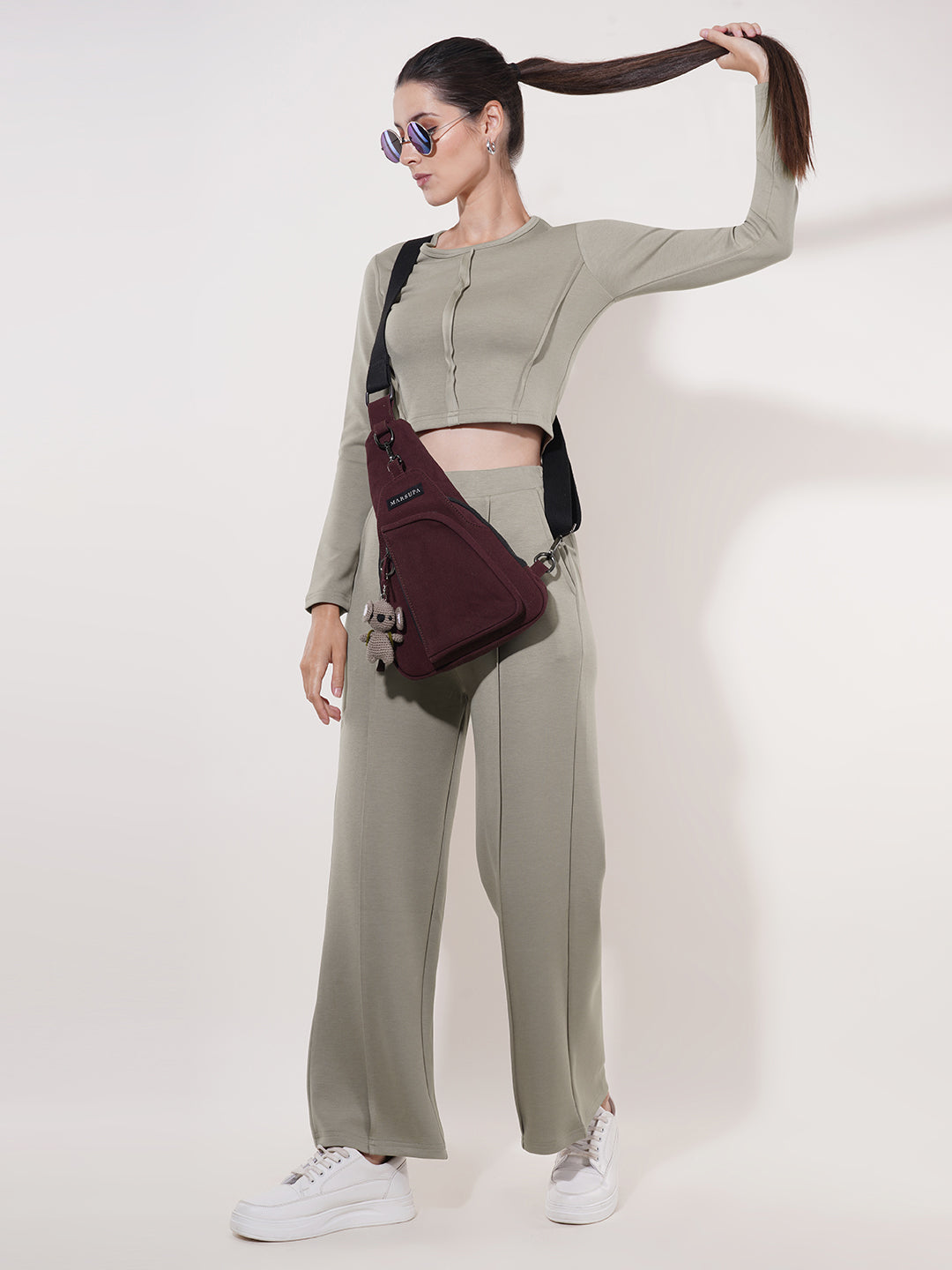 Clobug Women Soild Full Sleeve Cotton Blend Top & Pant Co-ord Set