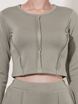 Clobug Women Soild Full Sleeve Cotton Blend Top & Pant Co-ord Set