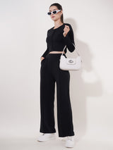 Clobug Women Soild Full Sleeve Cotton Blend Top & Pant Co-ord Set