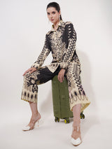 Clobug Women Printed Full Sleeve Crepe Shirt & Pant Co-ord Set