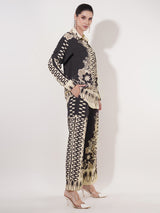 Clobug Women Printed Full Sleeve Crepe Shirt & Pant Co-ord Set