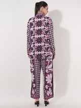 Clobug Women Printed Full Sleeve Crepe Shirt & Pant Co-ord Set