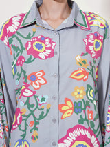 Clobug Women Printed Full Sleeve Crepe Shirt & Pant Co-ord Set