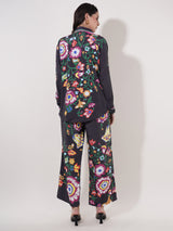 Clobug Women Printed Full Sleeve Crepe Shirt & Pant Co-ord Set