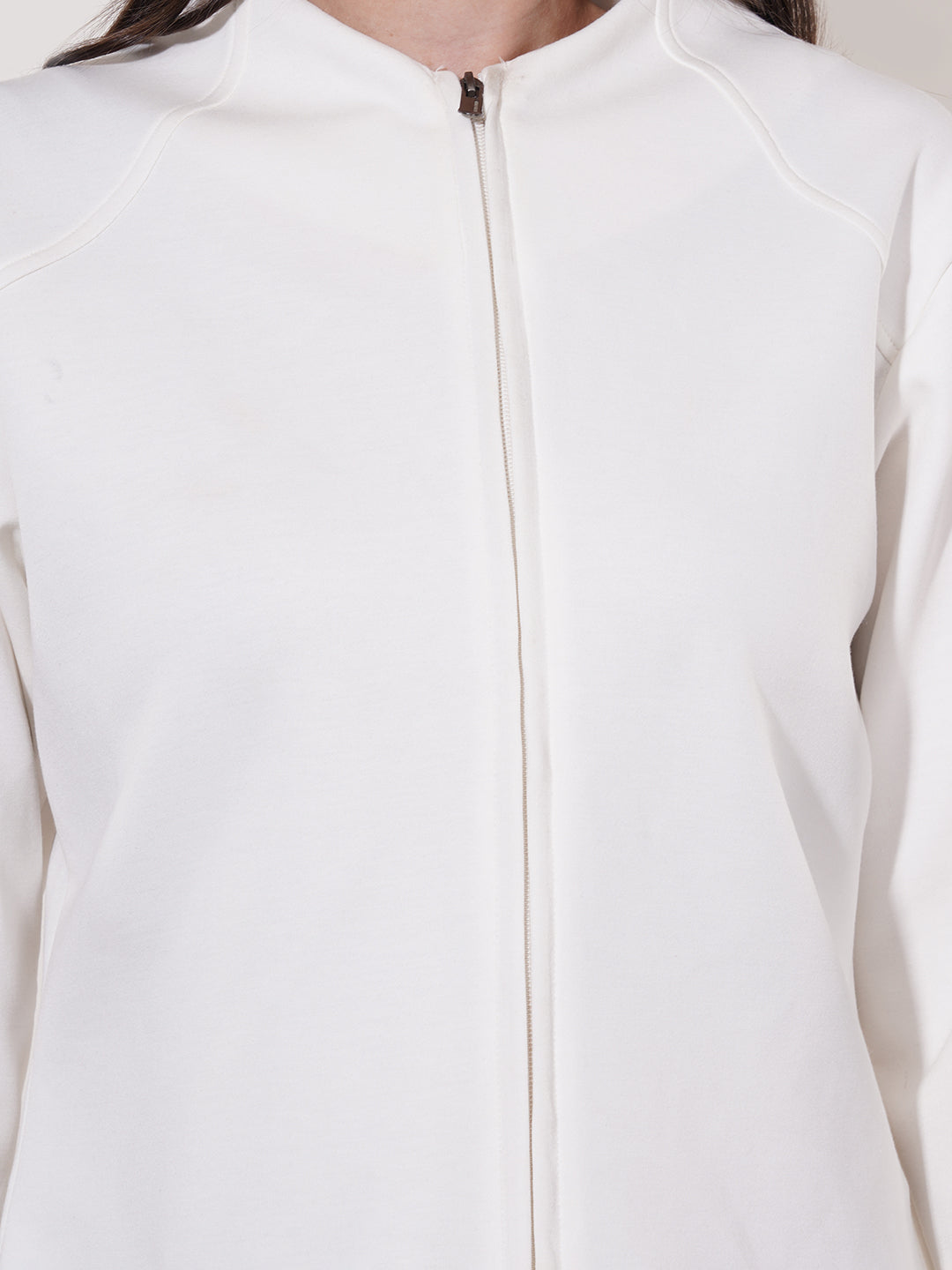 Clobug Women High Neck Full Sleeve Cotton Blend Jacket