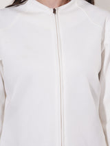 Clobug Women High Neck Full Sleeve Cotton Blend Jacket