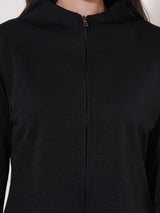 Clobug Women High Neck Full Sleeve Cotton Blend Jacket