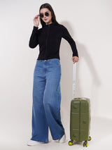 Clobug Women High Neck Full Sleeve Cotton Blend Jacket