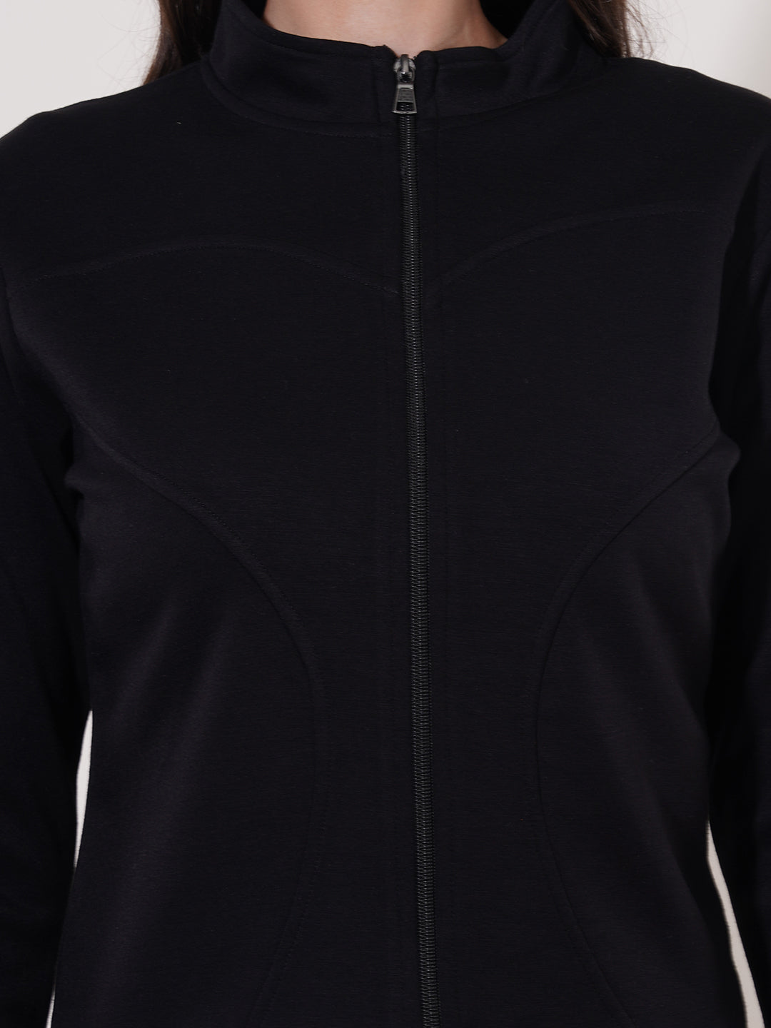 Clobug Women High Neck Full Sleeve Cotton Blend Jacket