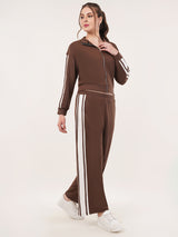 Clobug Women High Neck Cotton Blend Sweatshirt With Trackpant Classic Winter Co-ord Set