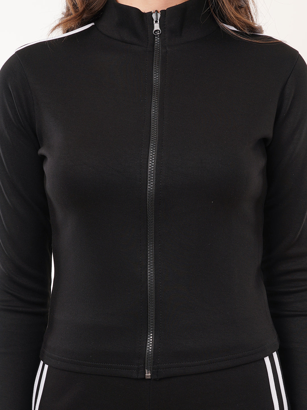 Clobug Women High Neck Cotton Blend Sweatshirt With Trackpant Classic Winter Co-ord Set