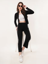 Clobug Women High Neck Cotton Blend Sweatshirt With Trackpant Classic Winter Co-ord Set