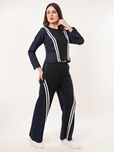 Clobug Women Round Neck Cotton Blend Sweatshirt With Trackpant Classic Winter Co-ord Set