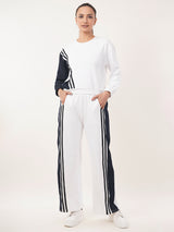 Clobug Women Round Neck Cotton Blend Sweatshirt With Trackpant Classic Winter Co-ord Set