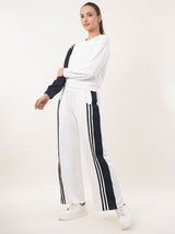 Clobug Women Round Neck Cotton Blend Sweatshirt With Trackpant Classic Winter Co-ord Set