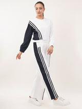 Clobug Women Round Neck Cotton Blend Sweatshirt With Trackpant Classic Winter Co-ord Set