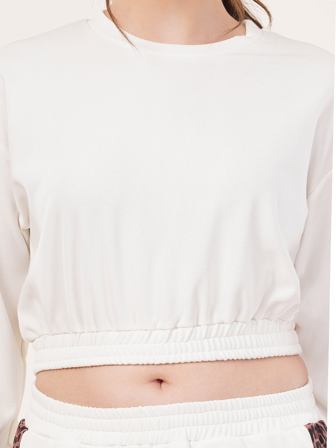 Clobug Women Round Neck Cotton Blend Sweatshirt With Joggers Classic Winter Co-ord Set