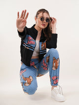Clobug Women High Neck Cotton Blend Sweatshirt With Joggers Classic Winter Co-ord Set