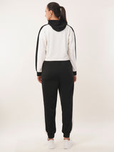 Clobug Women Hood Neck Cotton Blend Sweatshirt With Joggers Classic Winter Co-ord Set