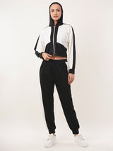 Clobug Women Hood Neck Cotton Blend Sweatshirt With Joggers Classic Winter Co-ord Set