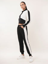 Clobug Women Hood Neck Cotton Blend Sweatshirt With Joggers Classic Winter Co-ord Set