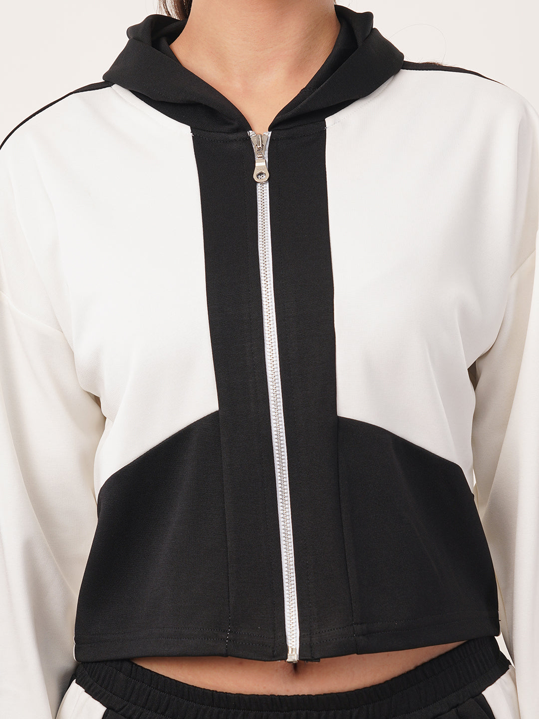 Clobug Women Hood Neck Cotton Blend Sweatshirt With Joggers Classic Winter Co-ord Set