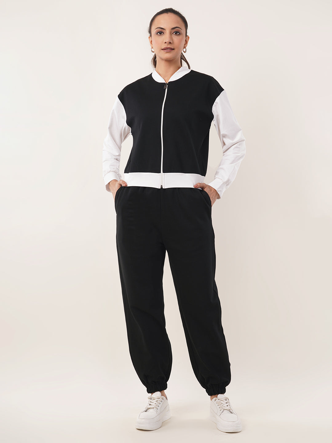 Clobug Women Cotton Blend Sweatshirt With Joggers Winter Co-ord Set