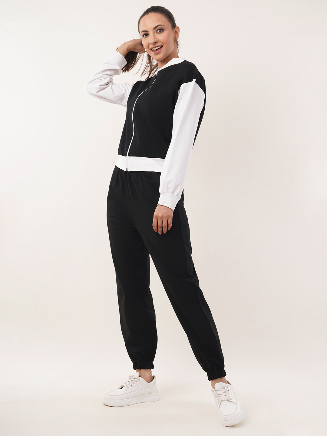 Clobug Women Cotton Blend Sweatshirt With Joggers Winter Co-ord Set