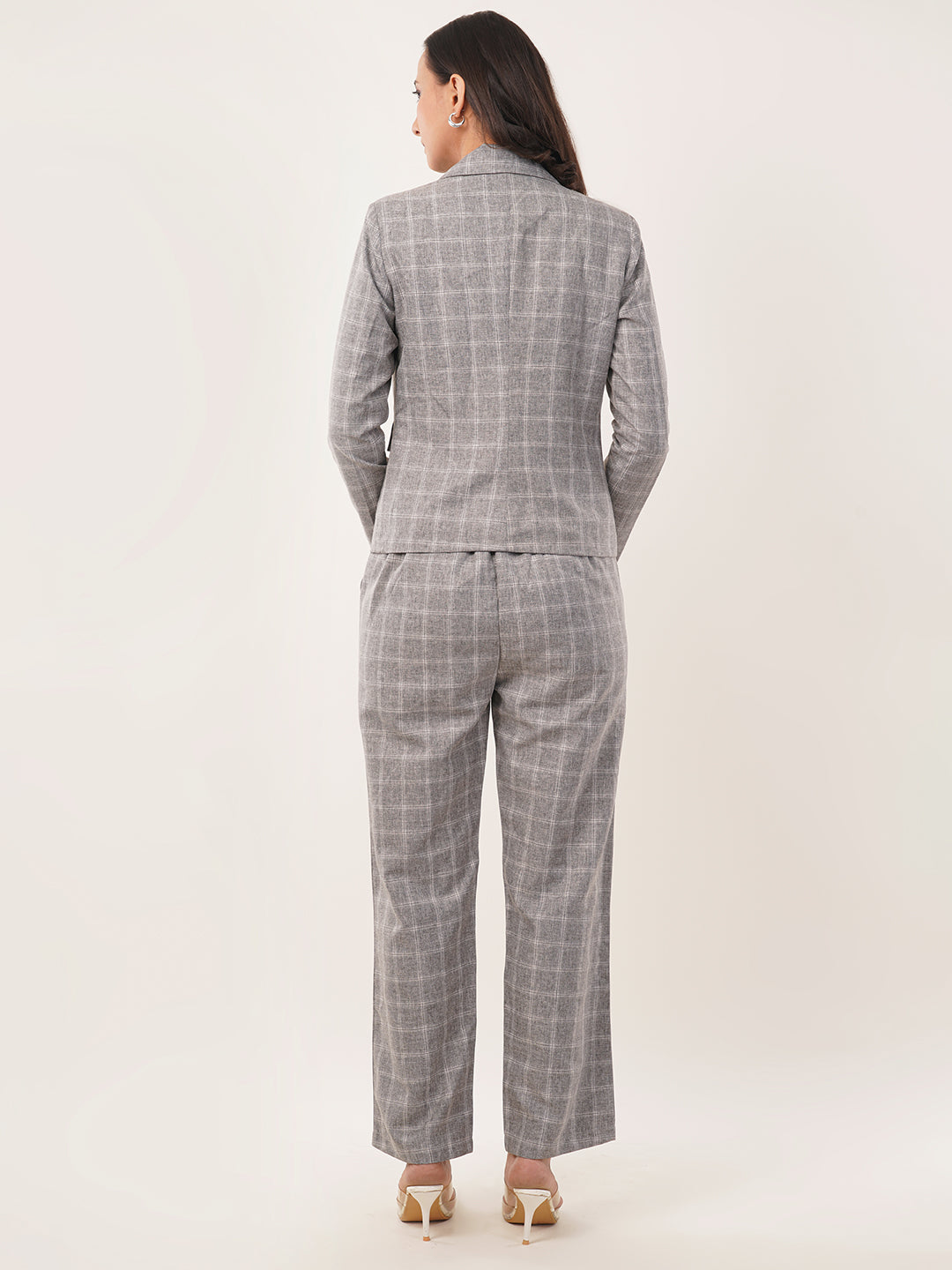 Clobug Women Cotton Blend Top And Blazer With Trouser 3 Pc Co-ord Set