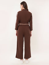 Clobug Women High Neck Cotton Blend Sweatshirt With Trackpant Classic Winter Co-ord Set